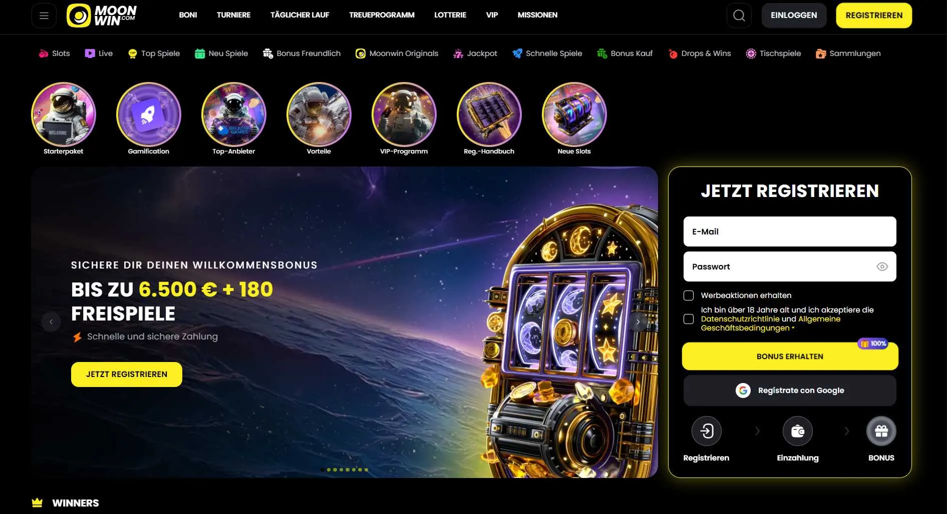 Moonwin Casino Screen